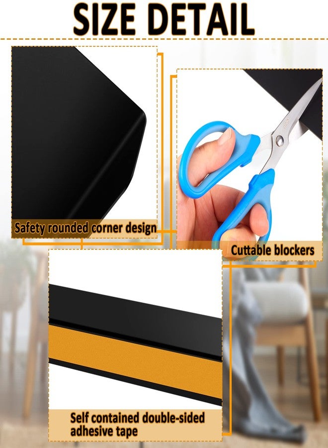 تريلا مجموعة تريلا المكونة من 12 قطعة من حواجز أسفل الأريكة، حواجز سوداء للحيوانات الأليفة، مصدات أسفل الأثاث، لوح حاجز مع واقي قابل للتعديل لمنع الحيوانات من الانزلاق أسفل الأريكة، سهلة التركيب (9.5 بوصة). - Image 3